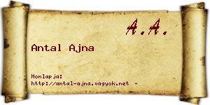 Antal Ajna névjegykártya